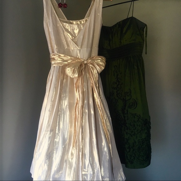 Calvin Klein Gold Silk Dress - Picture 2 of 2